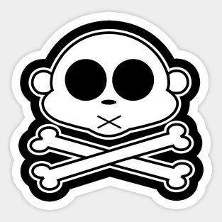 Monkey Cross Bone Sticker